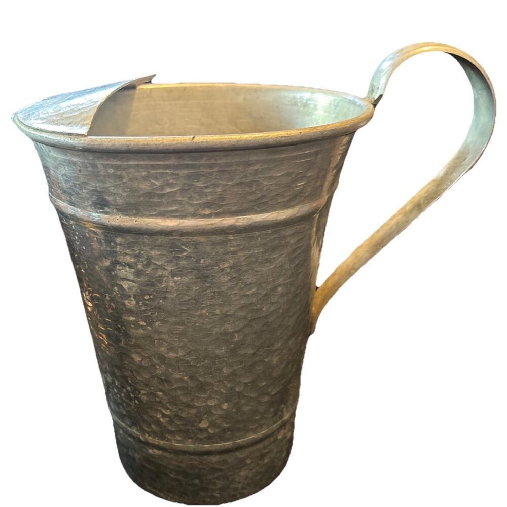 Gailstyn Hammered Aluminum Water Pitcher 9” Tall Grandma Cottage Core Vintage